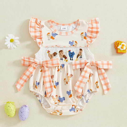 Girls Chicken Romper