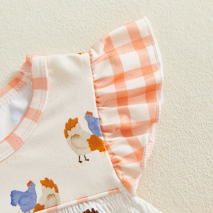Girls Chicken Romper