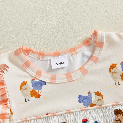 Girls Chicken Romper
